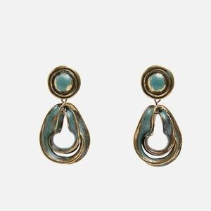 Enameled Earrings Turquoise